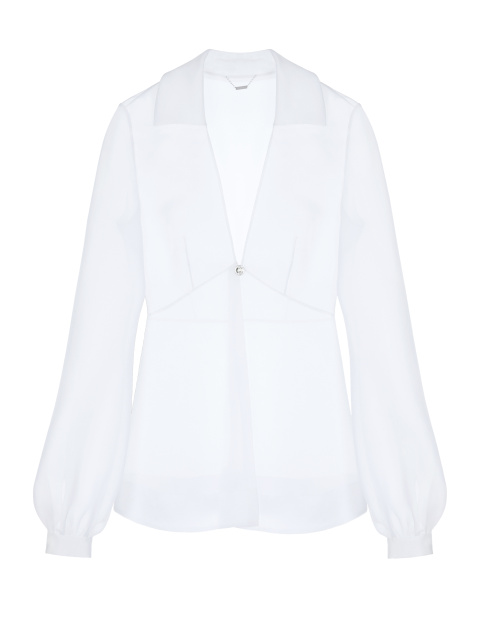 Белая полупрозрачная блузка из шелка, 1