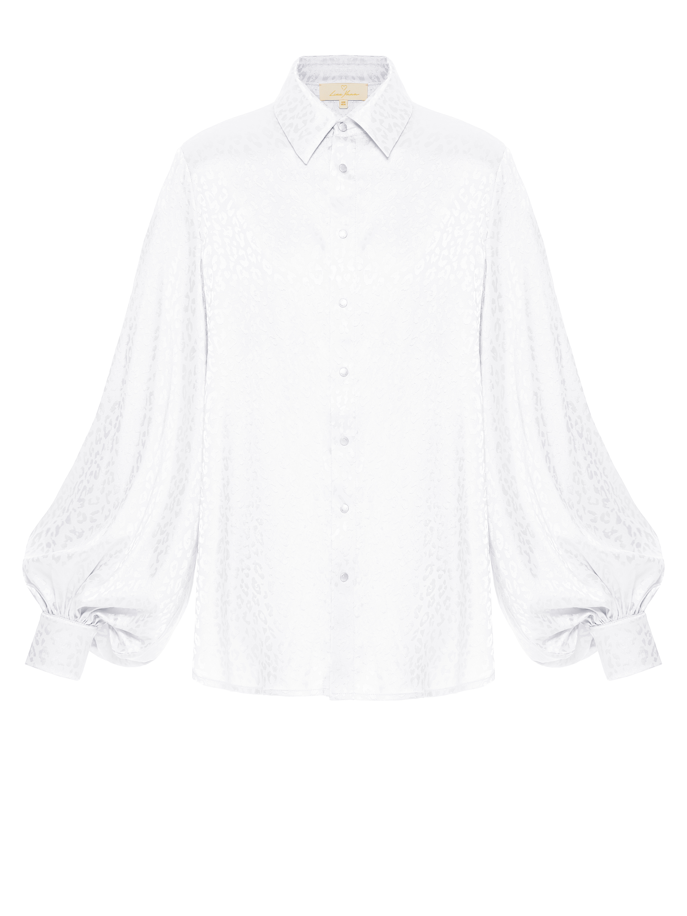 Белая блузка из вискозы с узором, артикул L16-30-071.1-1102/9