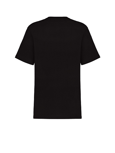 Черная футболка из хлопка с вышивкой и стразами, 4 Черная футболка из хлопка с вышивкой и стразами, 4