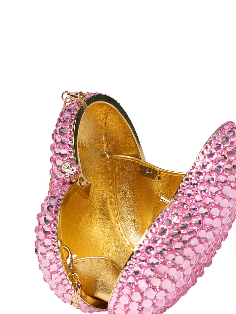 Клатч "Сердце" в розовых стразах, 4