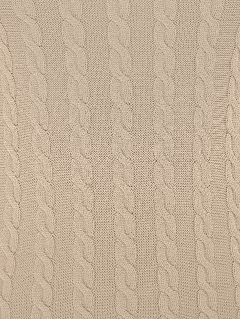 Бежевое вязаное платье-мини с открытой спиной, 3