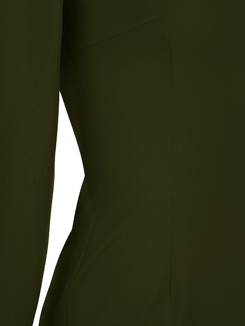 Темно-зеленое платье-мини с бахромой на спине, 4