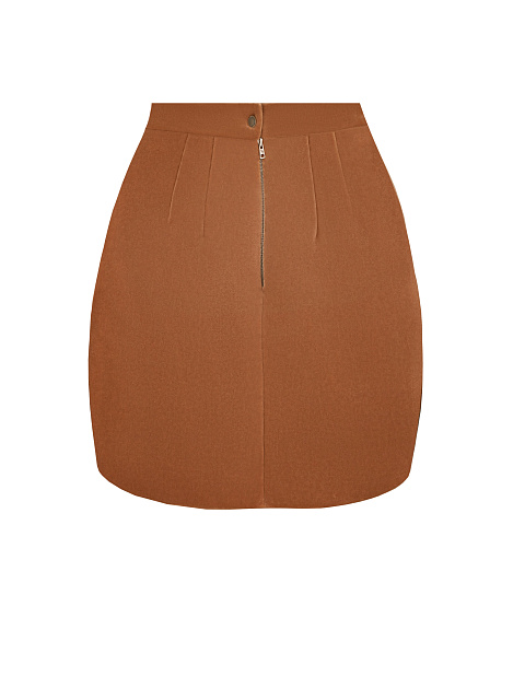 Терракотовая бархатная юбка-мини, 2