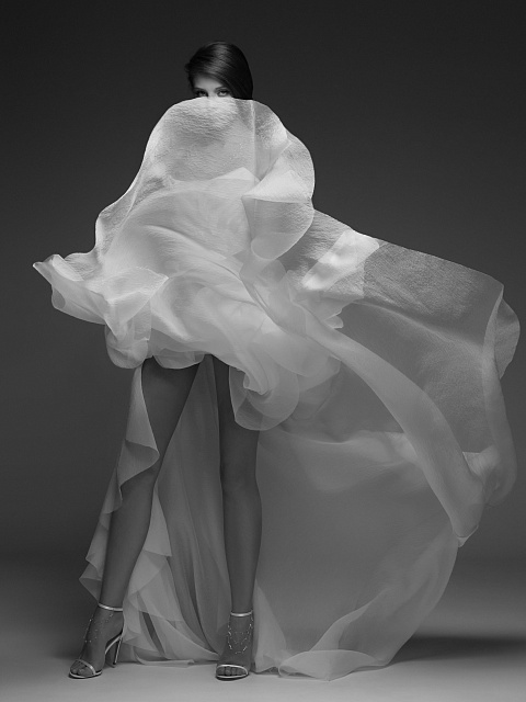 Белое платье-макси из органзы, 11