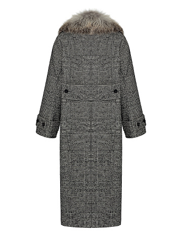 Пальто из шерсти с меховым воротником, 2