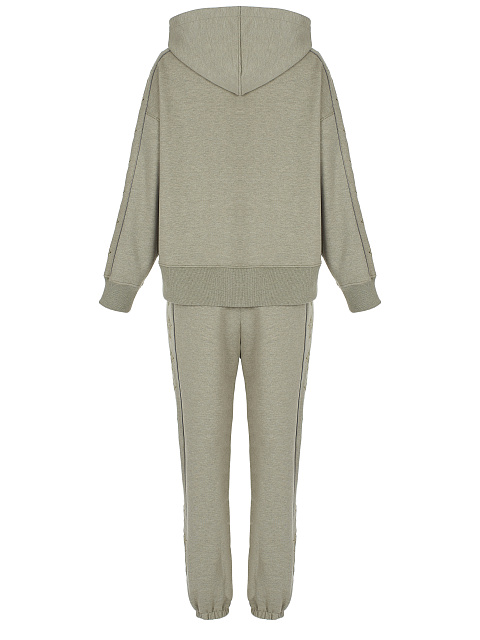 Трикотажный костюм цвета хаки с вышивкой в виде крестов, 2 Трикотажный костюм цвета хаки с вышивкой в виде крестов, 2