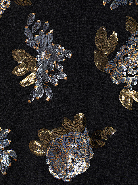 Темно-серый кашемировый свитер с пайетками, 3