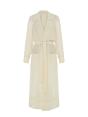 Молочный шифоновый тренч, 1