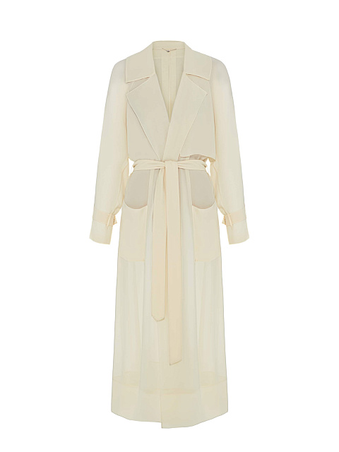 Молочный шифоновый тренч, 1