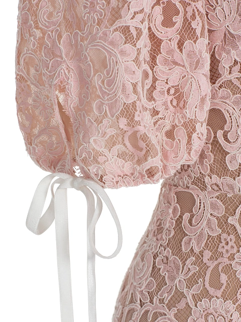 Светло-розовое платье-мини из кружева, 3 Светло-розовое платье-мини из кружева, 3