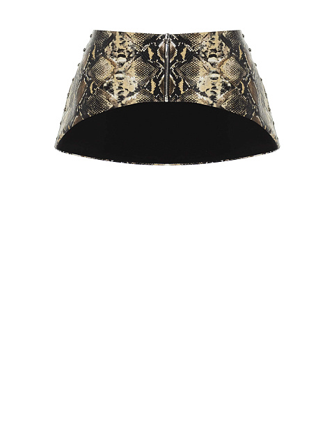 Бежевая баска из эко-кожи со змеиным принтом, 1