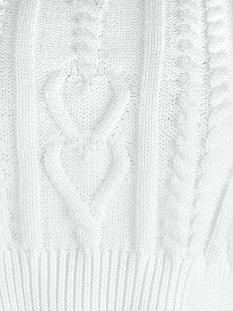 Укороченный белый свитер с косами, 3 Укороченный белый свитер с косами, 3