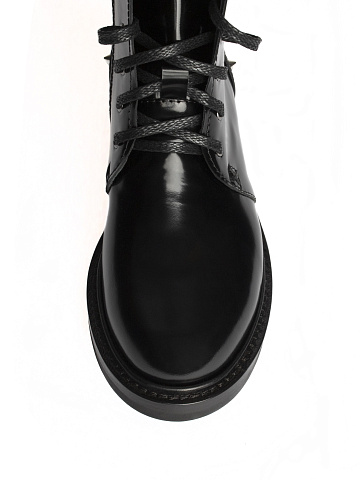 Черные кожаные ботинки на шнуровке, 2