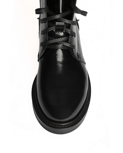 Черные кожаные ботинки на шнуровке, 2 Черные кожаные ботинки на шнуровке, 2