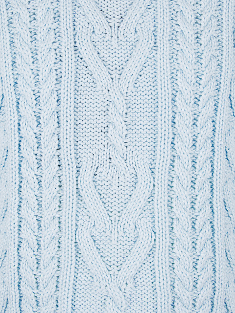 Детский голубой хлопковый свитер с косами, 3