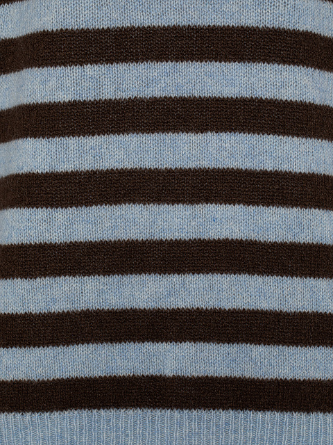 Голубой кашемировый пуловер в полоску, 3