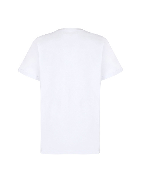 Белая хлопковая футболка с принтом, 2