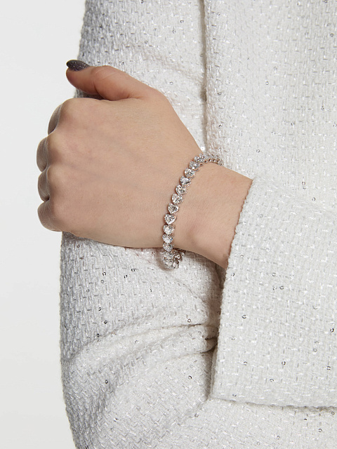 Браслет из белого золота с бриллиантами в огранке «сердце», 2 Браслет из белого золота с бриллиантами в огранке «сердце», 2