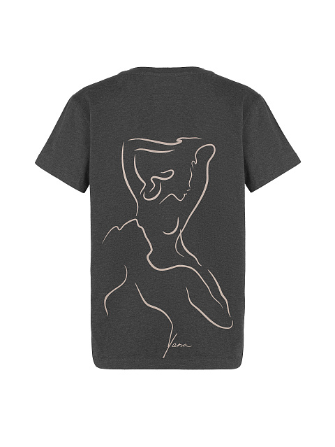 Хлопковая серая футболка с принтом №10 на спине, 1