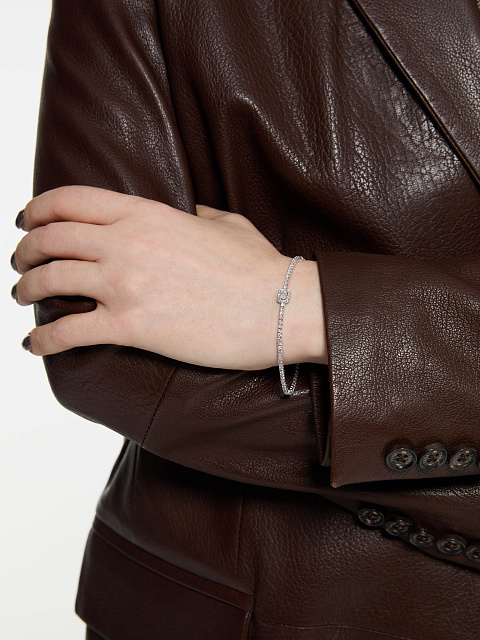 Браслет из белого золота с бриллиантом в огранке «изумруд», 2 Браслет из белого золота с бриллиантом в огранке «изумруд», 2