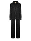 Костюм из черной ткани с пайетками, рубашка на кнопках + брюки