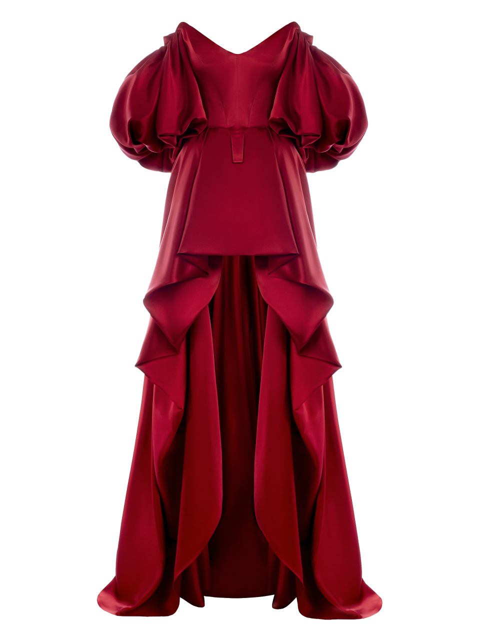 Платье из красной тафты со шлейфом, 1