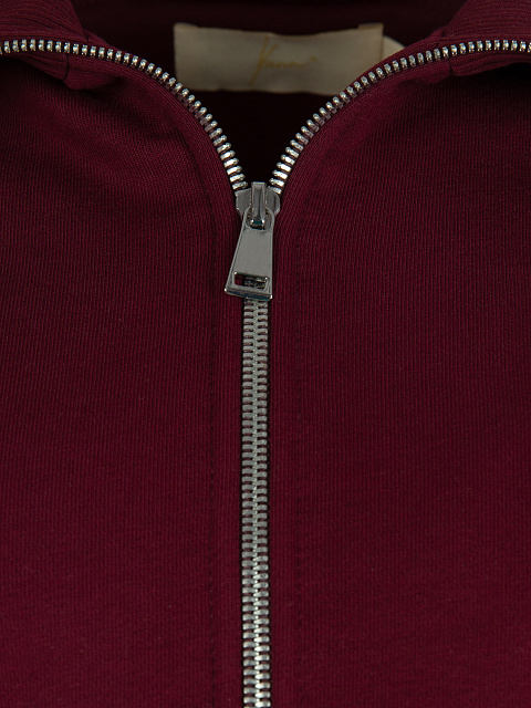 Бордовый костюм с укороченной толстовкой и вышивкой, 5 Бордовый костюм с укороченной толстовкой и вышивкой, 5