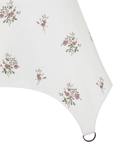 Белая толстовка с баской и цветочной вышивкой, 3 Белая толстовка с баской и цветочной вышивкой, 3