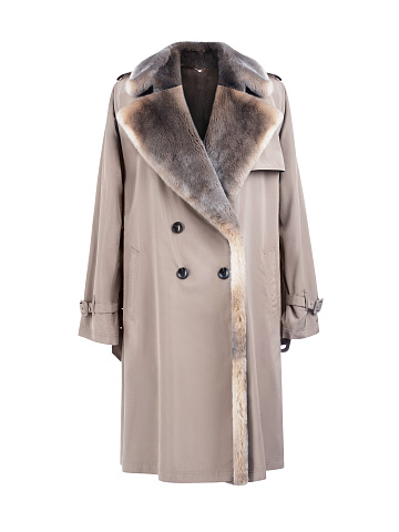 Двубортный тренч с мехом оригала, 1