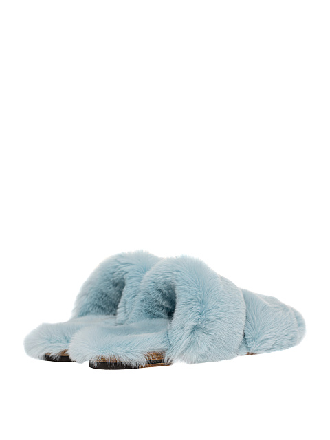 Голубые мюли из меха кролика, 3 Голубые мюли из меха кролика, 3