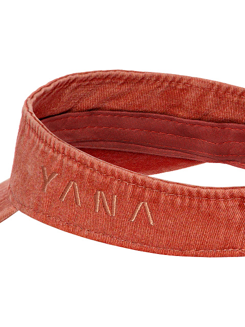 Оранжевый козырек из денима с вышивкой, 4