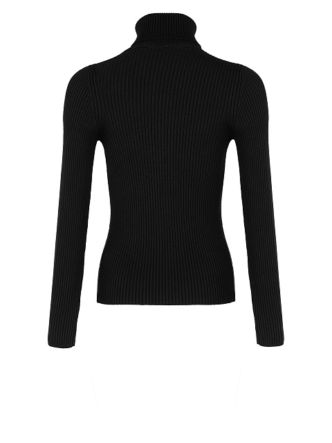 Черная трикотажная водолазка в рубчик, 2 Черная трикотажная водолазка в рубчик, 2