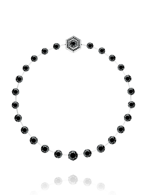 Колье из белого золота с черными бриллиантами, 2