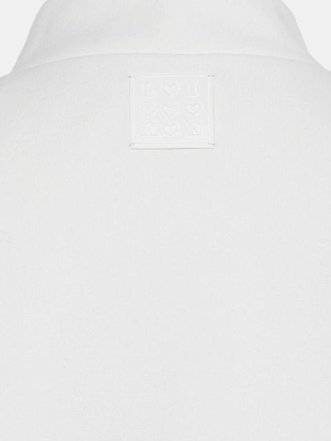 Белый костюм из футера с юбкой-мини, 6