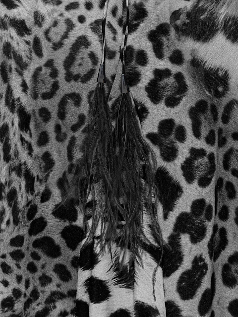 Серое платье-макси из шелка с леопардовым принтом и открытой спиной, 4 Серое платье-макси из шелка с леопардовым принтом и открытой спиной, 4