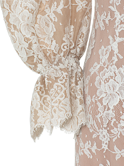 Белое кружевное платье-макси, 4
