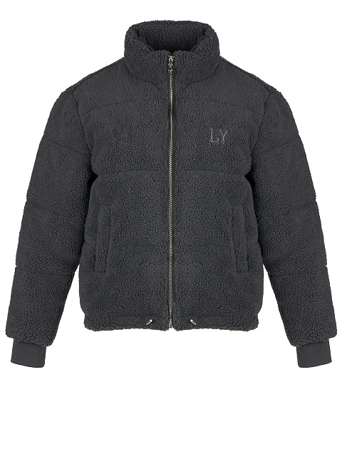 Графитовый пуховик из эко-меха, 1 Графитовый пуховик из эко-меха, 1