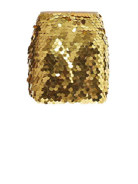 Золотая юбка-мини в крупных пайетках, 2 Золотая юбка-мини в крупных пайетках, 2