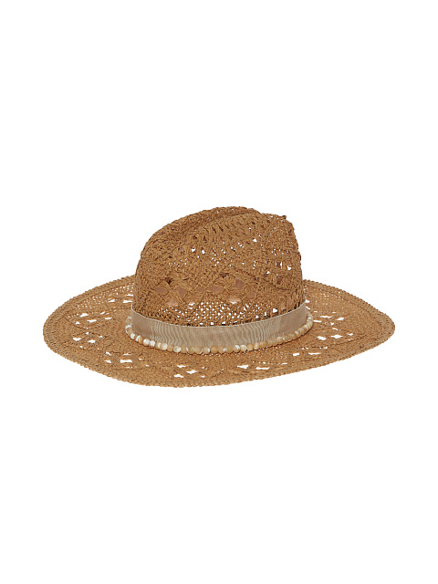 Соломенная шляпа с отделкой из ленты и камней, 3 Соломенная шляпа с отделкой из ленты и камней, 3