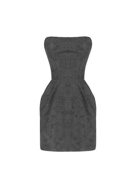 Серый костюм из жакета и платья, 4