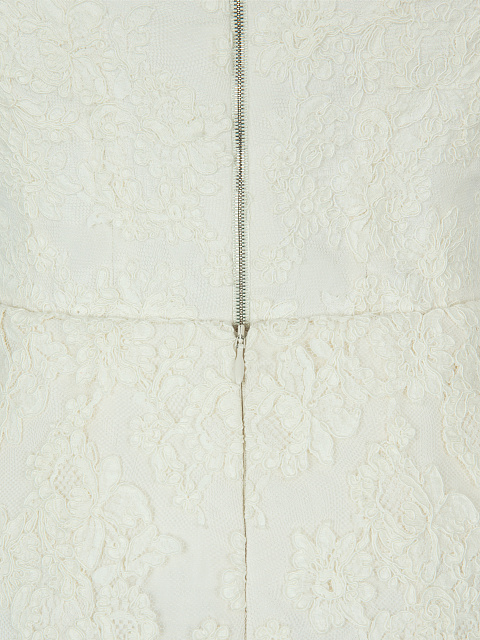 Белое кружевное платье-мини с рукавами из органзы, 4 Белое кружевное платье-мини с рукавами из органзы, 4