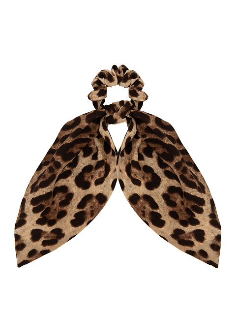 Леопардовая шелковая резинка для волос, 1