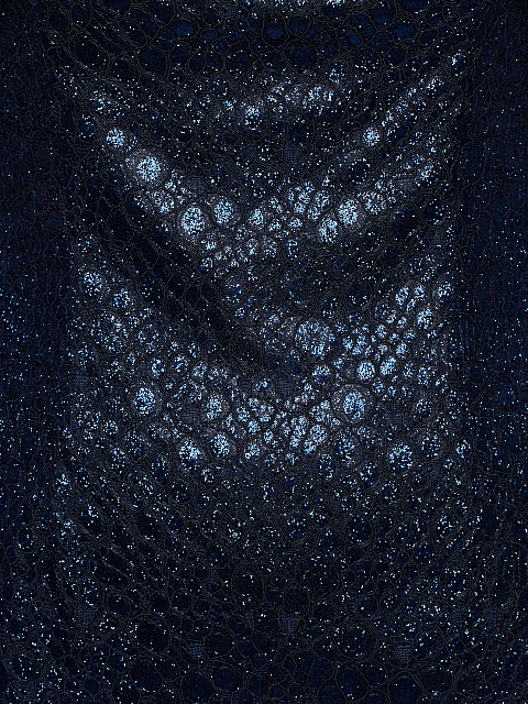 Синее платье-мини с металлическим блеском и змеиным принтом, 3