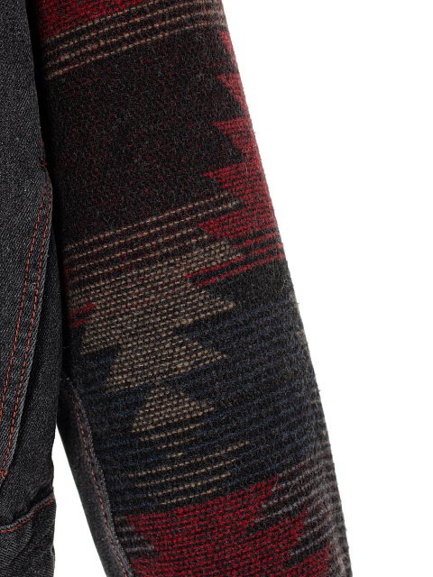 Серая джинсовая куртка с отделкой из шерсти и замши, 9