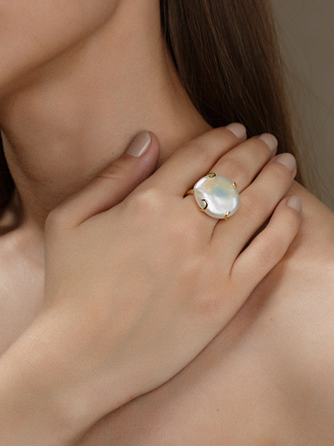 Кольцо из серебра с барочным жемчугом, 2 Кольцо из серебра с барочным жемчугом, 2