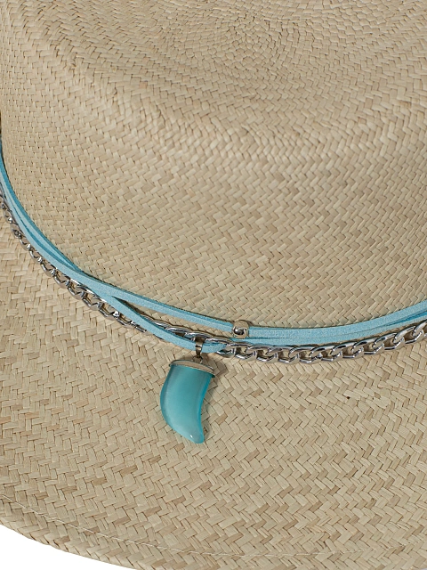 Cоломенная шляпа с цепью и шнурком из замши, 4 Cоломенная шляпа с цепью и шнурком из замши, 4