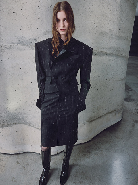 Жакет в полоску с вышивкой, 1