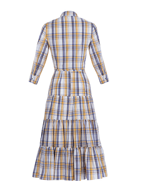 Хлопковый костюм в клетку из платья и рубашки, 2
