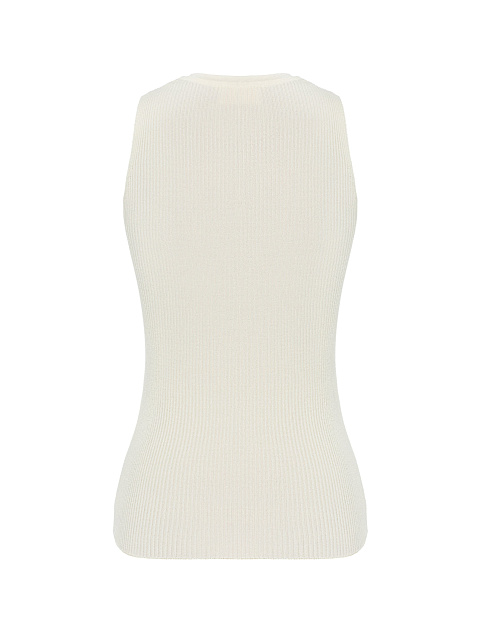 Молочный топ-лапша с круглым вырезом из трикотажа, 2