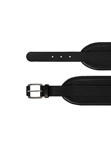 Черный широкий ремень из кожи, 2